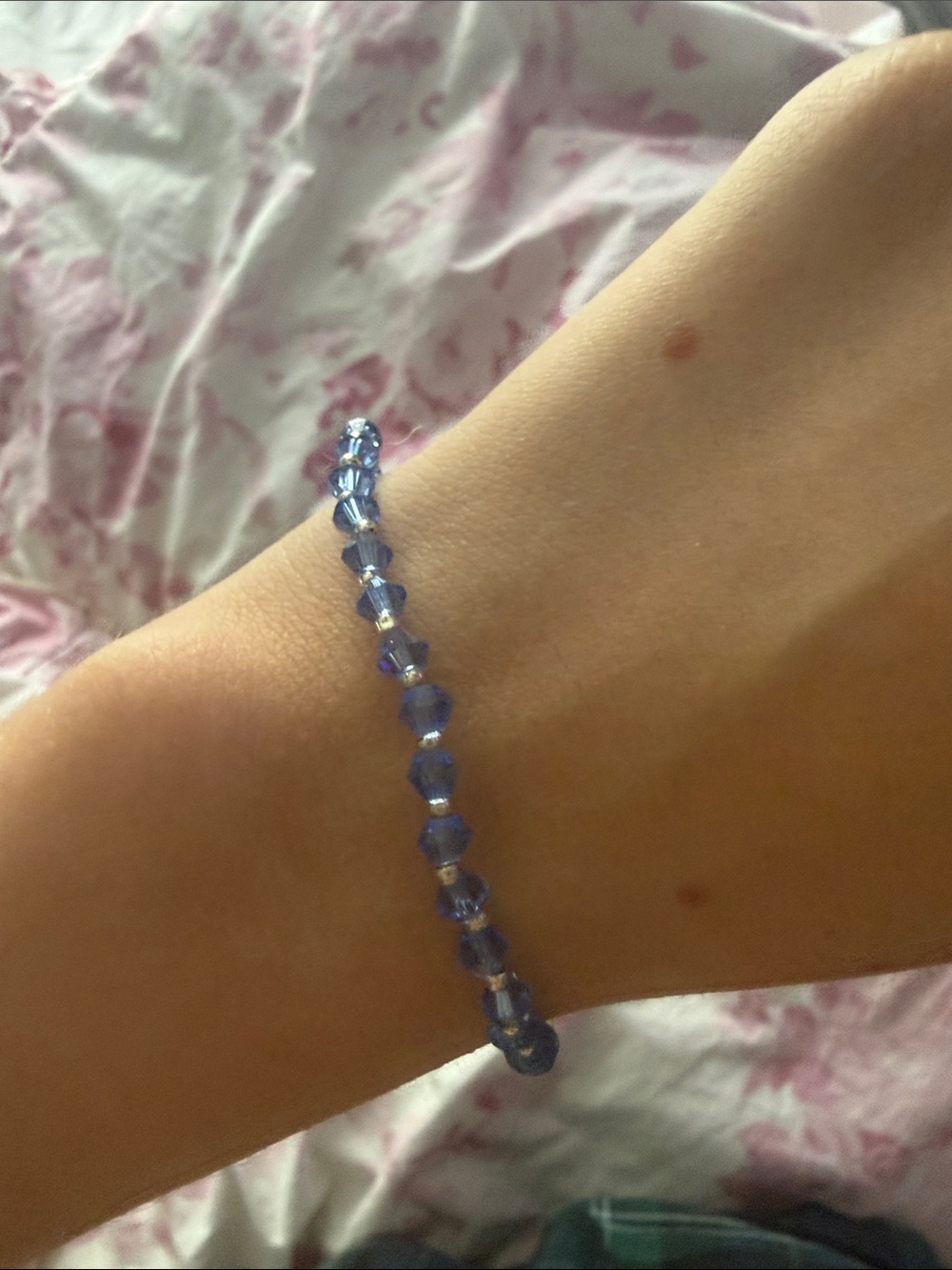 REVOLVE Blue Faceted Crystal Stretch Bracelet
